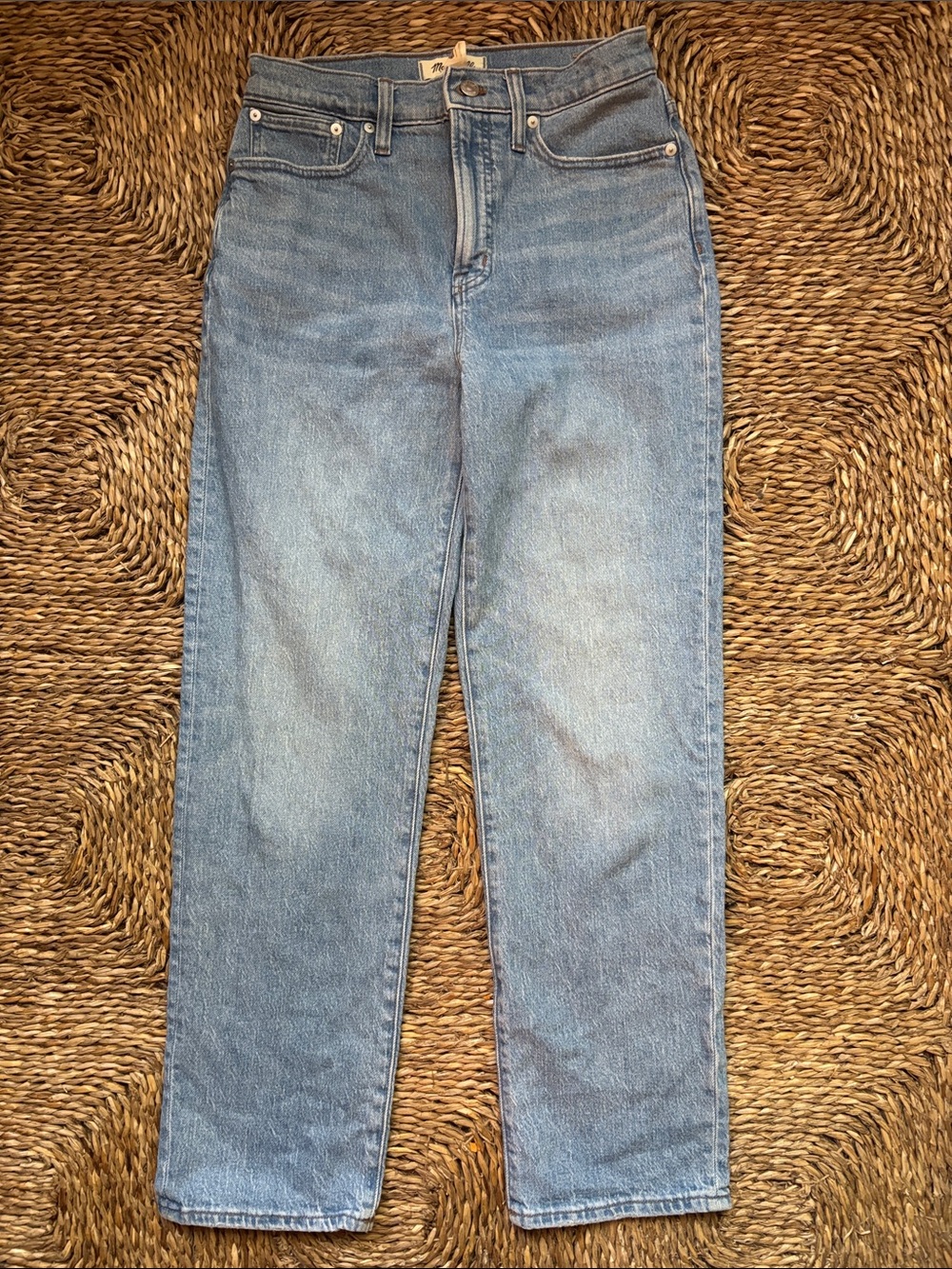 Madewell High-Rise Straight Leg Jeans in Light Blue